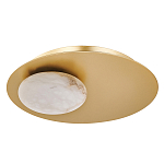 Бра с овальным основанием золотого цвета  и плафоном из алебастра Shaw Lighting варинант исполнения - 1 | Loft Concept в Краснодаре