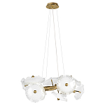 Люстра подвесная круглая с ветвистыми бронзовыми элементами и стеклянными рифлеными дисками Textured Glass Chandelier варинант исполнения - 1 | Loft Concept в Краснодаре