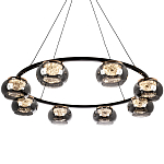Люстра с круглыми плафонами из дымчато-серого стекла IONA Grey Glass Chandelier 8 варинант исполнения - 1 | Loft Concept в Краснодаре