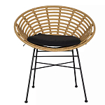 Стул круглый с ротанговым плетением Round Wicker Stool варинант исполнения - 2 | Loft Concept в Краснодаре