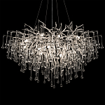Люстра подвесная с прозрачными стеклянными подвесками в форме капель Диаметр 100 см Droplet Chandelier варинант исполнения - 19 | Loft Concept в Краснодаре