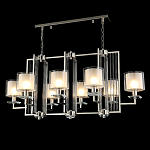 Люстра прямоугольной формы с 8-ю цилиндрическими плафонами из стекла Laurent варинант исполнения - 3 | Loft Concept в Краснодаре