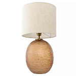 Настольная лампа с тканевым бежевым абажуром на овальном основании Beige Lampshade on Oval Base варинант исполнения - 2 | Loft Concept в Краснодаре