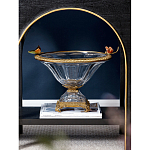 Чаша из прозрачного стекла с бронзовым рельефным ободком Eden Garden варинант исполнения - 2 | Loft Concept в Краснодаре