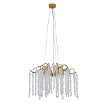 Люстра подвесная с изогнутыми золотистыми элементами и хрустальными подвесками FAIRYTREE Light варинант исполнения - 1 | Loft Concept в Краснодаре