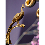 Чаша из прозрачного стекла на бронзовой подставке в виде павлина с рельефным хвостом Eden Garden варинант исполнения - 4 | Loft Concept в Краснодаре