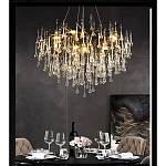 Люстра черная с прозрачными стеклянными подвесками в форме капель FAIRYTREE Light варинант исполнения - 4 | Loft Concept в Краснодаре