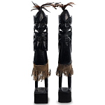 Комплект из 2-х деревянных статуэток Asmat Wooden Statuettes Black варинант исполнения - 1 | Loft Concept в Краснодаре