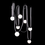 Подвесной светильник с серыми кожаными ремнями и белыми стеклянными плафонами в виде шаров Flos Wireline Lighting варинант исполнения - 8 | Loft Concept в Краснодаре