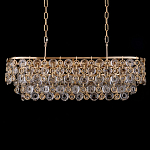 Люстра овальная каскадная с подвесками в форме колец Galaxy of Light варинант исполнения - 1 | Loft Concept в Краснодаре