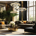 Люстра из 3-х колец с мозаичным хрустальным оформлением Sparks of Crystal варинант исполнения - 2 | Loft Concept в Краснодаре