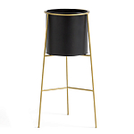 Кашпо из металла и латуни Elegance Elevated Planters черное варинант исполнения - 1 | Loft Concept в Краснодаре