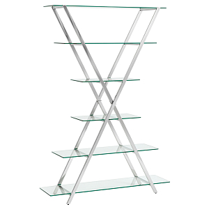 Стеллаж со стеклянными полками на стальном каркасе X-ray
