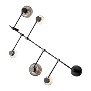 Бра с 5-ю плафонами разного диаметра и цвета Polyhedron