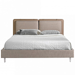 Кровать двуспальная серая с изголовьем из экокожи и ткани Modern Look варинант исполнения - 3 | Loft Concept в Краснодаре