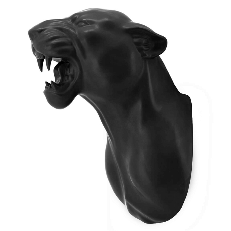 Аксессуар на стену Пантера матовая Abhika LEOPARD HEAD HANGING Черный матовый в Краснодаре | Loft Concept 