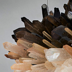 Люстра кргулая светодиодная из дымчатых и прозрачных необработанных кристаллов Raw Crystal варинант исполнения - 1 | Loft Concept в Краснодаре