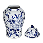 Ваза с крышкой и синим цветочным узором Blue & White Ornament  варинант исполнения - 2 | Loft Concept в Краснодаре