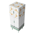 Тумба белая с рисунком Tall Forest Ok White варинант исполнения - 3 | Loft Concept в Краснодаре