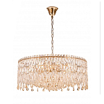 Люстра круглая с хрустальными подвесками на золотистом каркасе Roul Crystal Light варинант исполнения - 8 | Loft Concept в Краснодаре