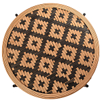 Круглый кофейный стол с плетеной столешницей и полкой Norberta Wicker Coffee Table варинант исполнения - 2 | Loft Concept в Краснодаре