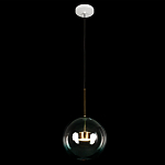 Подвесной светильник с прозрачным бирюзовым стеклянными плафоном и золотыми деталями Диаметр 30 Giopato & Coombes варинант исполнения - 2 | Loft Concept в Краснодаре