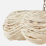 Круглая люстра волнистой формы с декором из круглых деревянных бусин White Wooden Beads Chandelier L варинант исполнения - 3 | Loft Concept в Краснодаре