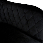 Барный стул со спинкой и подлокотниками на 4-х металлических ножках Douglas Rhombus Черный Велюр варинант исполнения - 3 | Loft Concept в Краснодаре