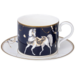 Чайный набор из фарфора с изображением лошадей на 6 персон 12 предметов Porcelain Horse Set варинант исполнения - 1 | Loft Concept в Краснодаре