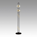 Торшер с 2-мя прозрачными стеклянными плафонами и золотистыми декоративными вставками Virelia варинант исполнения - 3 | Loft Concept в Краснодаре