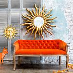 Зеркало-солнце круглое с золотыми с лучами Rays of Peace варинант исполнения - 2 | Loft Concept в Краснодаре