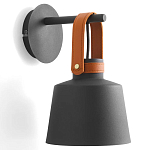 Черное матовое бра с декором под кожу Chestery варинант исполнения - 1 | Loft Concept в Краснодаре