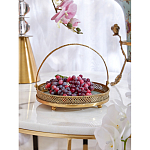 Блюдо круглое с ручкой и голубым фарфоровым дном с цветочным рисунком Blue Garden варинант исполнения - 4 | Loft Concept в Краснодаре