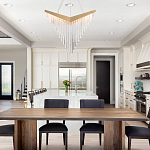 Люстра золотого цвета в форме галочки с каскадом длинных прозрачных трубок Eurofase варинант исполнения - 10 | Loft Concept в Краснодаре