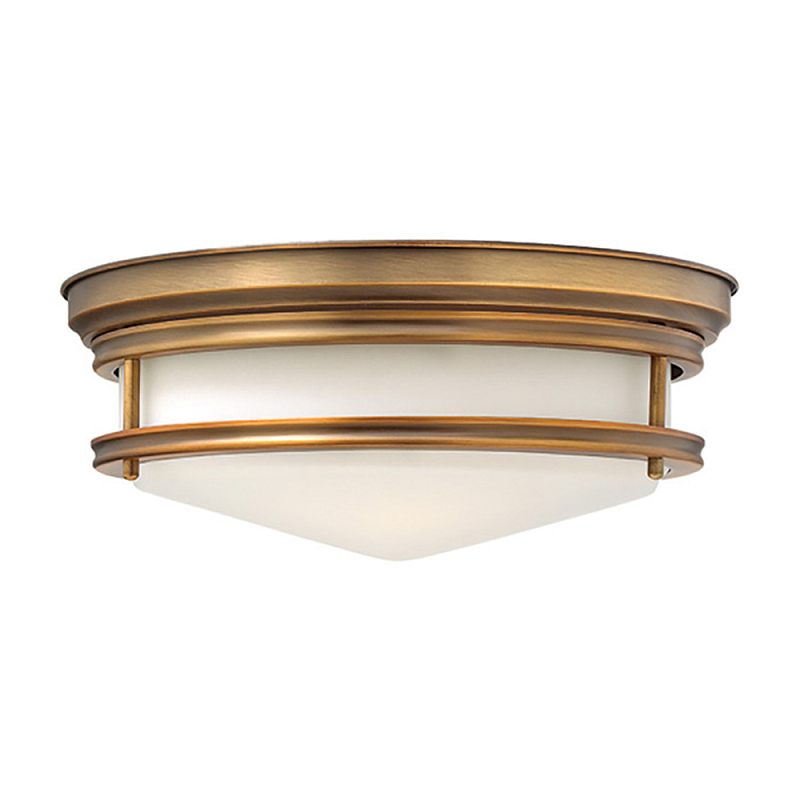 Потолочный светильник с белым матовым стеклянным плафоном в форме перевернутого конуса Hinkley Белый Бронза Хром в Краснодаре | Loft Concept 