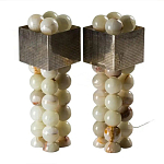 Настольная лампа с основанием из 24 выточенных сферических камней Through Stone варинант исполнения - 1 | Loft Concept в Краснодаре