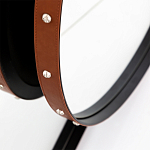 Зеркало овальное в металлической раме с кожаной отделкой Loft in Reflection варинант исполнения - 3 | Loft Concept в Краснодаре