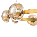 Люстра подвесная светодиодная с 9-ю круглыми плафонами коньячного цвета Iona Chandelier Brass  варинант исполнения - 2 | Loft Concept в Краснодаре