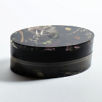 Шкатулка из эпоксидной смолы с цветами черная Epoxy Resin Oval Box Black варинант исполнения - 4 | Loft Concept в Краснодаре