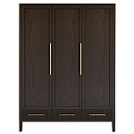 Большой Шкаф Primo Темный орех с 3 дверьми и 3 выдвижными ящиками варинант исполнения - 10 | Loft Concept в Краснодаре