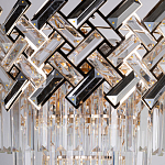 Люстра многоярусная с переплетенными металлическими элементами черного и золотого цвета и прозрачными хрустальными подвесками Empire Chandelier Crystal варинант исполнения - 6 | Loft Concept в Краснодаре