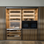 Кухонный гарнитур из дерева и камня с раздвижными дверцами OPERATING COLUMN 2.0 Dada Engenereed Kitchen варинант исполнения - 1 | Loft Concept в Краснодаре