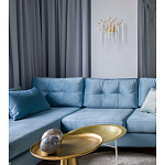 Бра золотого цвета с разветвленными ветвями и длинными прозрачными подвесками в форме стеклянных сосулек Droplet Chandelier варинант исполнения - 7 | Loft Concept в Краснодаре