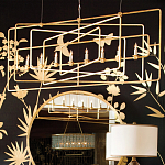 Люстра золотая из пересекающихся прямоугольных элементов Thin Intersecting Rectangles варинант исполнения - 4 | Loft Concept в Краснодаре