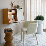 Приставной стол с отделкой из джута Juti D30 см варинант исполнения - 8 | Loft Concept в Краснодаре