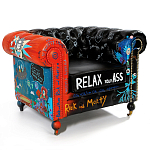 Кресло "Умный Умник" Rick and Morty graffiti chair натуральная кожа  варинант исполнения - 10 | Loft Concept в Краснодаре