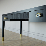 Письменный стол Elsa Dreams Black Шпон дерево с двумя ящиками варинант исполнения - 4 | Loft Concept в Краснодаре