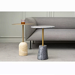 Кофейный столик круглый из мрамора серый Reliable Foundation варинант исполнения - 5 | Loft Concept в Краснодаре