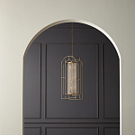 Люстра золотая с внутренним цилиндром из хрустальных бусин Romantic Lantern варинант исполнения - 3 | Loft Concept в Краснодаре