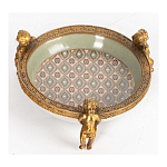 Чаша фарфоровая на бронзовых ножках в виде ангелов Porcelain Angels of Paradise варинант исполнения - 3 | Loft Concept в Краснодаре